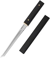 Machado Japanese Style Mini Pocket Katana Kitchen Knife with Sheath - Ebony Handle - Perfect for Fruit, Vegetable...