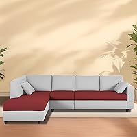 CASALIVING - Dorian LHS 6 Seater L Shape Sofa Set for Living Room (Maroon Grey Fabric) Premium Fabric Sofa