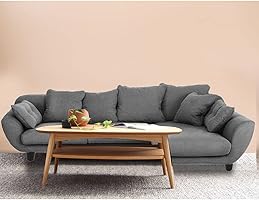 BRAXTON Austria RHS 4 Seater L Shape Sofa for Living Room (Grey Fabric)