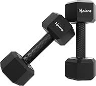 Lifelong PVC Hex Dumbbells Pack of 2 (5kg*2) Black Color for Home Gym Equipment Fitness Barbell|Gym Exercise|Home Workout, Gym Dumbbells|Dumbbells Weights for Men & Women (6 Months Warranty)