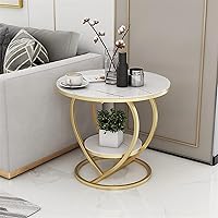 Al Hama Edeueque Decorative Accent Coffee Table Simple Modern Bedside Cabinet Round Table Wooden Top And Metal Frame...
