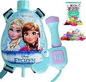 GRAPHENE Frozen Holi Tank Pichkari Water Gun 500ml Leak Proof Nano Tank for Kids Powerful High Pressure Long Throw Back Pack Holding 1 Pkt Gulal & 100 Balloons Spray Pistol ISI Approved