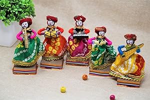 JH Gallery Recycled Material Rajasthani Home Decor Items Musician Bawla Puppets Idol Show Pieces for Home Decor 11 X 28...