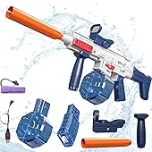 Storio Rechargeable Electric Automatic Water Spray Gun for Adults Children with Double Water Tank, Spray Gun, Large Range 7-10 m, Summer Beach Outdoor Swimming Pool Party