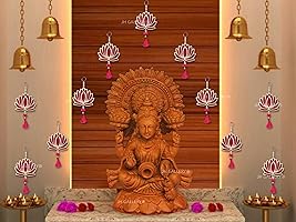 JH Gallery Wood Lotus Hangings for Decoration Floral Wall Hangings for Temple Decor,Mandir Decor Diwali Decor|Lotus...